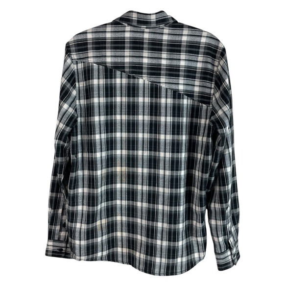 Volcom Mens Classic Fit Flannel Shirt Small Gray Plaid Stretch Button Up *read - Picture 5 of 9
